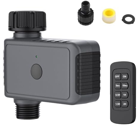 Gartenbewässerungs Timer System mit Fernbedienung, Intelligentes Wasserventil Controller Zeitschaltuhr Bewässerung, Smarte Automatische Bewässerungssteuerung Tropfschlauch für den Außenbereich