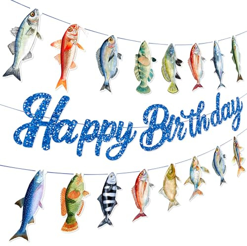 Fishing Birthday Decorations Gone Fishing Cupcake Muffin Decor | Fishing Birthday Party Decorations for Retirement Farewell Birthday Party Supplies