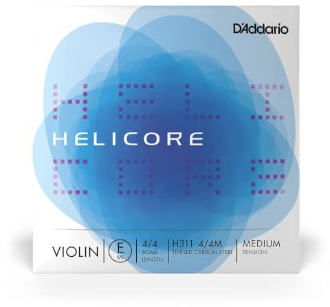Corda singola MI D'Addario Helicore per violino, Scala 4/4, Tensione Media, Singolo-E
