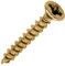 TIMCO Solo Chipboard & Woodscrews - Gold - 3.5 x 25 - Box of 200 - A Single Thread woodscrew mainly Used in Various Types of Timber and Man-Made Boards or into Masonry with The use of Plastic Plug