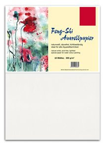 Aquarellpapier 200 Feng-Shi 50x70 cm, 50 Blatt, 200g rauh