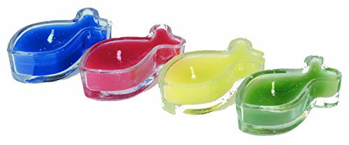 Uljö °°2122 Kleiner Kerzenglasfisch mit Wachs BLAU, in Folie verpackt