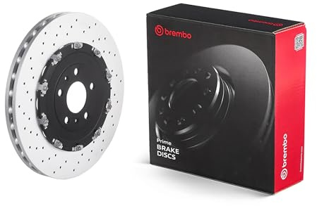Brembo 09.9477.23 Floating two piece UV Coated Pillar Vented drilled Front Brake Rotor AUDI OE# 8E0615301AB