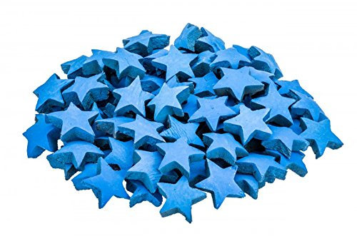 NaDeco Kokos Stern blau ca. 5cm 100Stk. Kokosnuss Stern Dekorieren Holzsterne