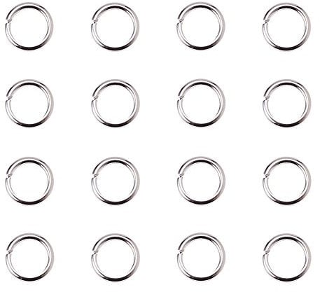 PandaHall Elite 400 Stk Messing Ringe springen, Naehe aber unsoldered Silber Farbe 7x1mm