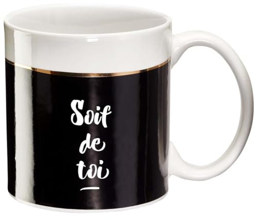 DRAEGER PARIS 1886 Soif de TOI Tasse, Noir/Or, 11.6 x 9.5 x 8.2 cm