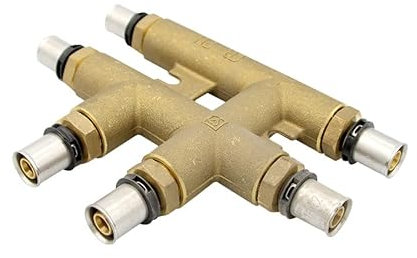 Pipetec Pressfitting Kreuzungsfreies T-Stück 16x16x16 mm TH Kontur Verbundrohr, DVGW, TH-Profil