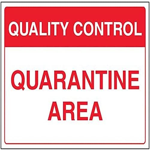 VSafety Schild mit Aufschrift „Quarantine Area“ (englische Version), Querformat, 400 x 300 mm, 1 mm starrer Kunststoff