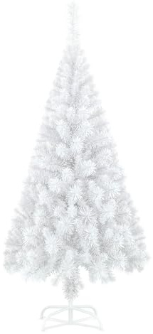 LARS360 240cm Künstlicher Weihnachtsbaum, Christbaum Tannenbaum mit Metallständer, Christbaum PVC Weihnachtsbaum für Zuhause, Büro, Geschäfte und Hotels Weihnachten-Dekoration (Weiß PVC, 240cm)