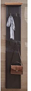 möbelando Garderobenpaneel Hängegarderobe Wandgarderobe Garderobe Flurmöbel Jillana I Graphit/Artisan Eiche