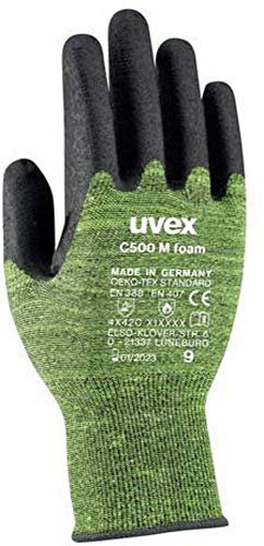 Uvex Handschuhe C500M Foam Unisex 8, Grün/Schwarz
