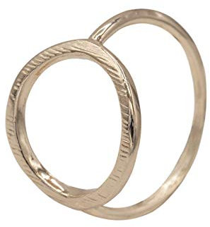 Soulsisters Rose Goldener Geo Midi Ring im modischem Kreis Design/Größe: 53