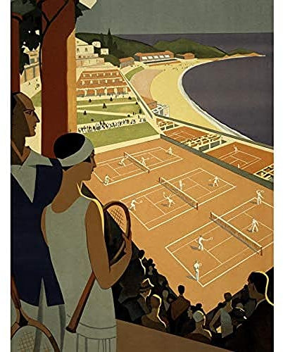 Wee Blue Coo Monte Carlo Monaco Tennis Kunstplakat Ungerahmter Druck 30x40 cm