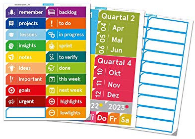 weekview Planungs-Header L | ablösbar von glatten Oberflächen und wiederverwendbar | ideal zur Planung von Zeiträumen, Scrum, Kanban etc. an Whiteboards | mit der cleveren Lasche!