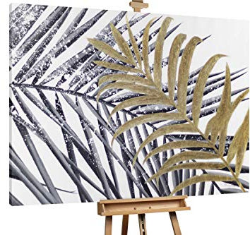 KunstLoft® XXL Gemälde 'Idyllische Inspiration' 200x150cm | original handgemalte Bilder | Dschungel Schwarz | Leinwand-Bild Ölgemälde einteilig groß | Modernes Kunst Ölbild