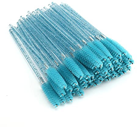 ATOMUS 100 Stücke Mascara Pinsel Einweg Mascara Stäbe Applikator Wimpernbürsten Wimpern Make-Up Applikatoren Kosmetik Pinsel Kit (100pcs Aquamarine)