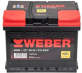 Magneti Marelli Parts & Services - Batteria Auto Weber L02, Batteria Auto 60 Ah 067060510001 al Piombo Acido ad Elevate Prestazioni, Senza Manutenzione - 12V 60Ah 540A B13 con Maniglie, Ricambi Auto