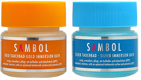 Schmuckbad Tauchbad je 150 ml Made in Germany Schmuckputzmittel Profi Silber und Gold Reiniger Silberbad für Silberschmuck und Goldbad für Goldschmuck Silber & Gold (Gold und Silber, 150 ml)