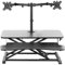 VIVO Height Adjustable 81 cm Standing Desk Converter with Dual 13 to 30 inch Monitor Stand, Sit Stand Monitor Mount and Desk Riser, Black, DESK-V000K-M2