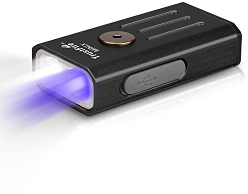 TrustFire Linterna, linterna LED extremadamente brillante mini linterna mini X linterna niños pequeña linterna UV linterna llavero linterna recargable negro