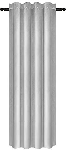 WOLTU Samtvorhang Verdunklungsgardine mit Kräuselband Blickdicht Thermogardine, 300 g/m² Schwere Samtige Verdunklungsvorhang für Schlafzimmer Geräuschreduzierung Hellgrau 140x225 cm (1 Stück)