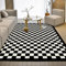 hauseingang Waschbarer Teppich mit schwarz-weiß kariertem geometrischem Design,weiche deko für Zimmer,200x300cm