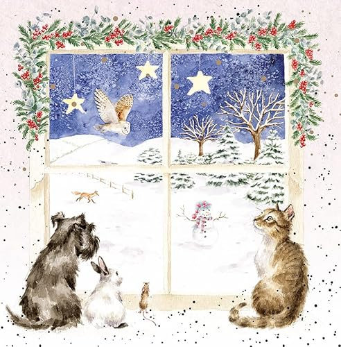 Wrendale Designs by Hannah Dale - „Joy To The World“ - Weihnachtskarten-Schachtelset - 8 Stück