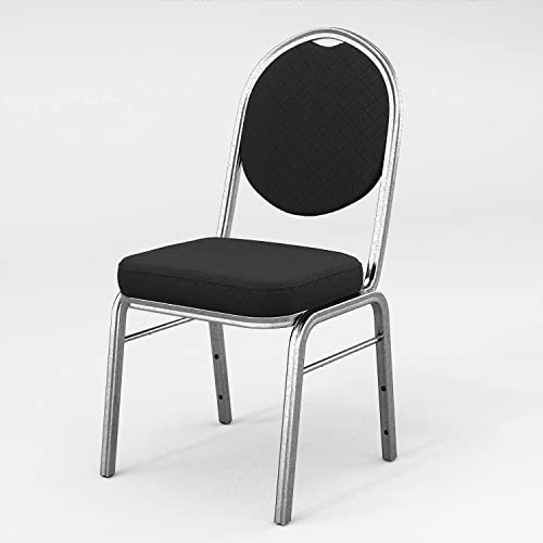 GGMMÖBEL Paola | 12-er Set | Bankettstuhl | Bankettstühle | Bistrostuhl | Saalstühle | Konferenzstuhl | Gastrostuhl | Stoff | Schwarz | Stapelbar | ohne Goldpunkte