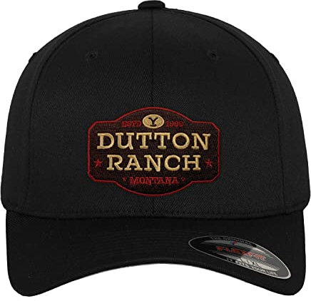Yellowstone Offizielles Lizenzprodukt Dutton Ranch Flexfit Cap (Schwarz), Groß/X-Large