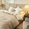 Winter-Woll-Doppelschicht-Verdickung Warme Plaid-Decken Superwarme weiche Schlafsofa-Abdeckung-Beige,100x150cm