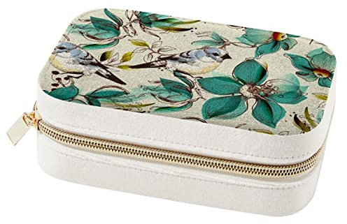 Diusye Joyero de terciopelo para mujer y niña, organizador de joyas de viaje, estuche de almacenamiento con bandeja extraíble - Tren de vapor retro