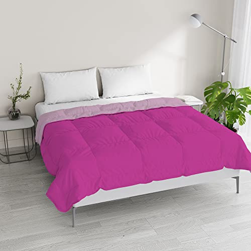 Italian Bed Linen Piumino Estivo Bicolore Sogni e Capricci, Microfibra, Lilla/Fucsia, Matrimoniale