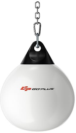 GOPLUS 45cm Wasser Boxsack, 50kg Boxing Punching Bag mit Wasser gefüllt, Schlinge, Wassereinspritzer, Punchingsack Wasserboxsack für Erwachsene, Zuhause, Gym (Weiß)