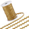GORGECRAFT 50m Rick-Rack-Besatz 5mm Breit Goldfarben Gewelltes Biegeband Gewebter Geflochtener Stoff Gurtband Rand Spitzenfransenbesatz Für Heimwerker Nähen Kleid Kleidung Verschönerung Dekoration