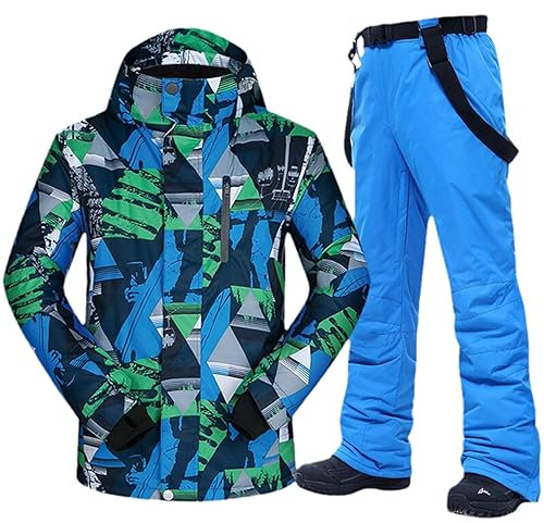 ZMIN Herren Skianzug Winter -30℃ Warm Winddicht 10K Wasserdicht Ski- Und Snowboard-Sets Herren Ski Snowboard Jacken Hosen Set 10 XL