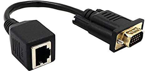 ISTOVO Adaptateur VGA vers RJ45 Câble RéSeau vers Connecteur de Câble RéSeau VGA Connecteur de Moniteur vers Câble RéSeau Prolongateur VGA