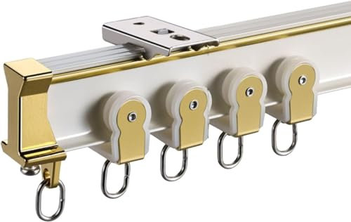 Flexible, biegbare, gebogene Vorhangschiene für die Decke, Vorhangschiene für Zuhause, 6–4 m lang, Raumteiler mit leisen Rollen, Gardinenstange für Wohnzimmer/Tür, Fenster/Schlafzimmer (Farbe: Obere M