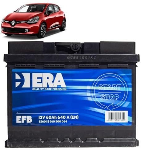 Batteria 60Ah EFB per Renault Clio IV 1.2 16V benzina 2012+