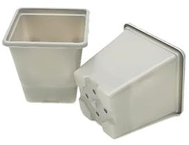 7cm Square Plastic Plant Pots - Grey (100)