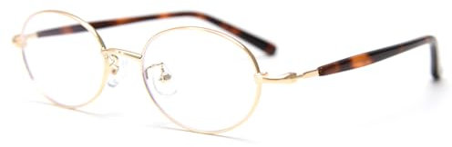 LIGOES Kleine ovale Gläser Rahmen Metall Brillen für Büro Dame Retro Leopard Literary Style Eyewears (gold leopard frame)