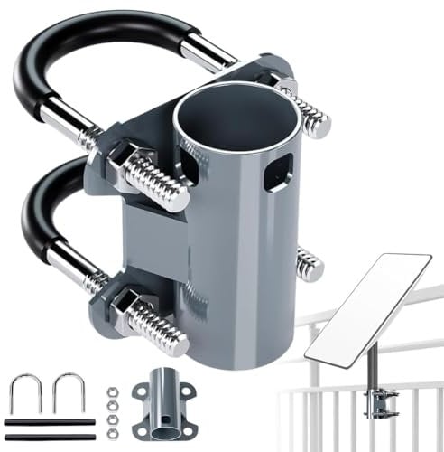 Supports pour antenne satellite - Diamètre du tube : 30 à 50 mm - Pour mât d'antenne EUBSWA - Support de tuyau pour antenne Starlink - Réglable - En forme de U - Adaptateur Starlink - Pour balcon,