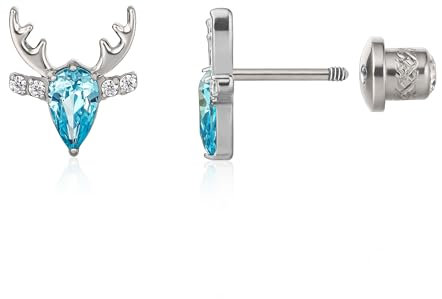 Limerencia Medizinische Titan Ohrringe mit Schraubverschluss, G23 Hypoallergen Gesundheitsstecker Ohrstecker, Nickelfreie Ohrringe für Damen, Mädchen und Kinder (F)