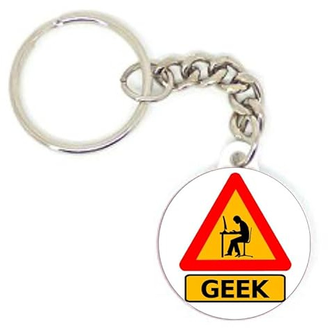 Porte clé badge attention geek GAMING MANETTE gamer idée cadeau personnalisé