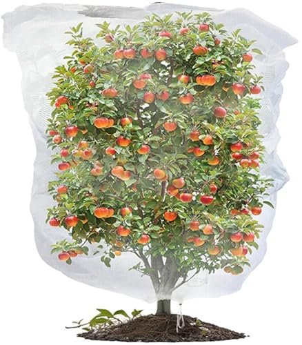 Fruit Tree Netting Bird Protection, Bird Netting for Garden, Insect Mesh Net with Drawstring, Plants Fine Mesh Cover Nets for Vegetables Fruit Strawberry Bush (120 * 180cm)