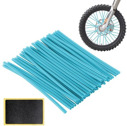 Speichenreflektoren Fahrrad, Speichenabdeckungen, 72 Stück Speichenreflektoren Fahrrad Kinder, Speichenabdeckungen für Motorrad, Speichencover Universal, Motorrad Speichencover, Hellblau