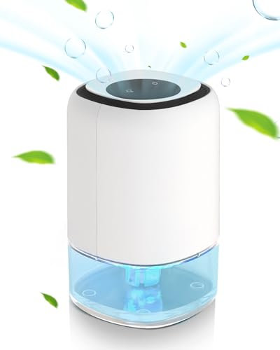 Dehumidifier for Home Damp, 1100ML Dehumidifiers for Bedroom, 7 Colorful LED Light, Quiet, Auto Shut Off Small Portable Dehumidifiers for Bathroom, Energy Saving Dehumidifier Machine