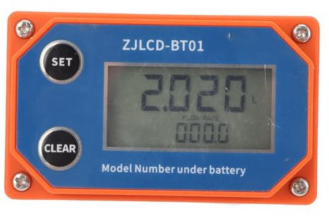Medidor de Flujo con Pantalla Digital Medidor de Líquido de Acero Inoxidable Medidor de Flujo de Agua de 10 a 120 L para Riego de Tierras Agrícolas, Plantas Acuáticas, Piscinas