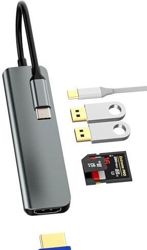 Adattatore USB C A HDMI (6in1)per Apple IPhone 15 Pro Max Hub SD TF Micro SD Schede Lettore USB OTG 3.0 Cavo Type C Alimentato Adattatori MacBook Display Docking Station Per iPad Multiporta PC Adapter