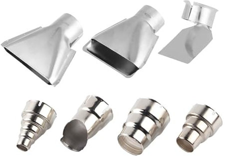 7pcs 35-40mm Heat Gun Nozzles Kit, Stainless Steel Hot Air Gun Nozzles Set, Replacement Parts with Different Shapes, Suitable for 1500-2000W Hot Air Gun, Ideal for Repair Tool