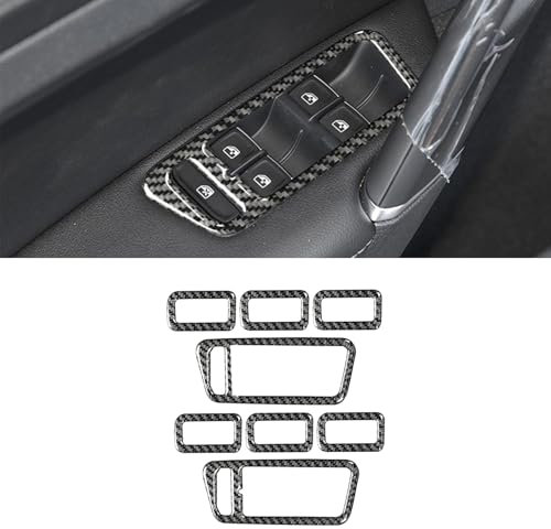 HLMNAKE Interior Sticker Abdeckung aus Carbonfaser, Auto Trim Tuning Dekoration Accessoires für 2014-2020 VW GOLF 7 (Fenster Tasten)